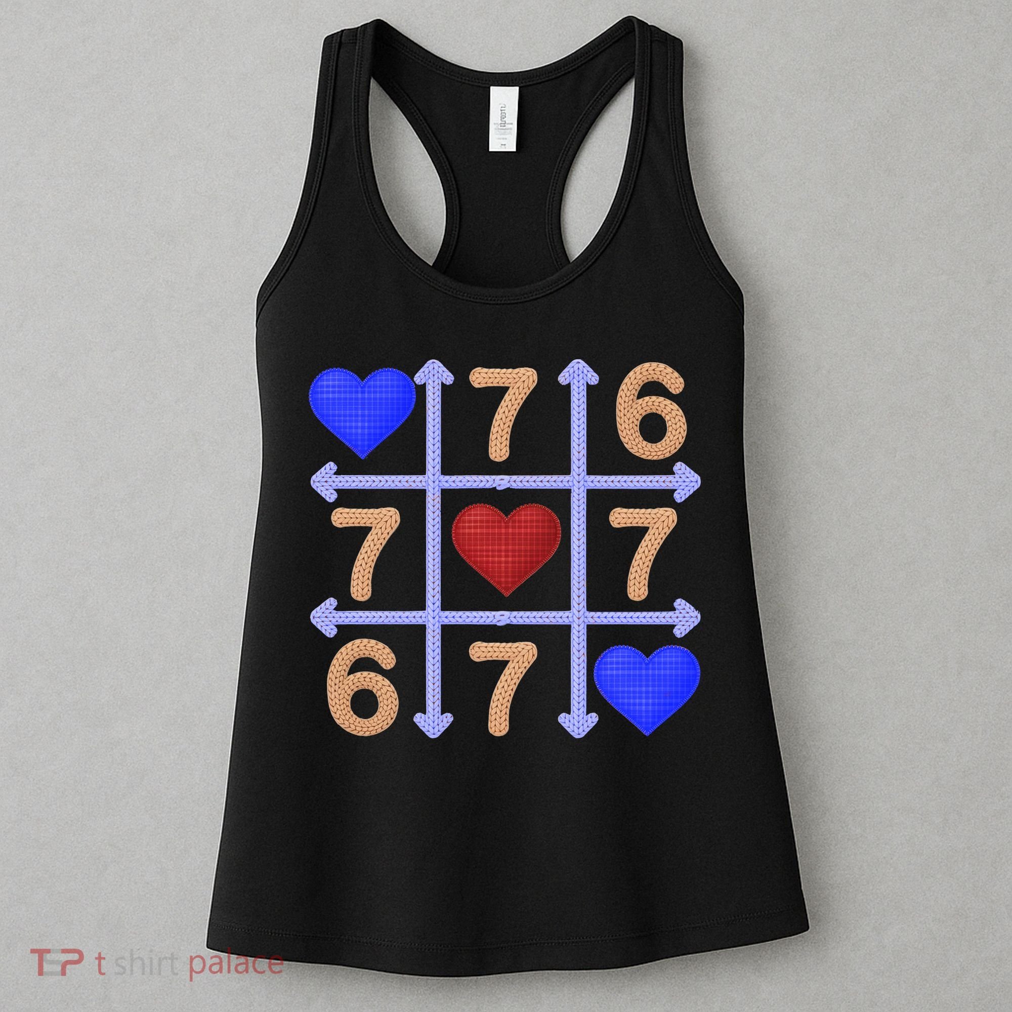 Crochet 6-7 Valentines Day 67 Meme Tik Tak Toe Women's Tank Top