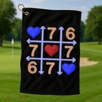 Crochet 6-7 Valentines Day 67 Meme Tik Tak Toe Golf Towel thumb 1