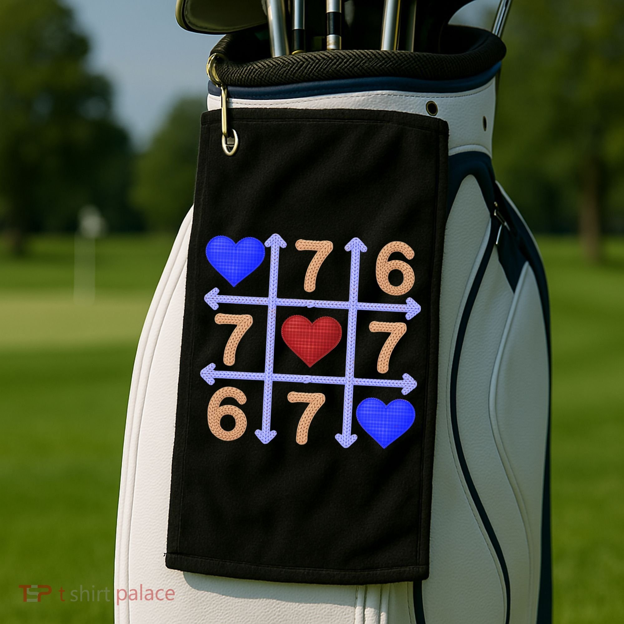 Crochet 6-7 Valentines Day 67 Meme Tik Tak Toe Golf Towel