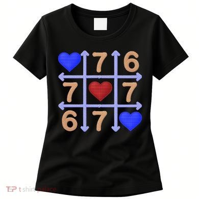 Crochet 6-7 Valentines Day 67 Meme Tik Tak Toe Women's T-Shirt