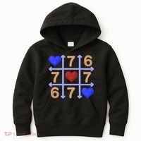 Crochet 6-7 Valentines Day 67 Meme Tik Tak Toe Kids Hoodie thumb 0
