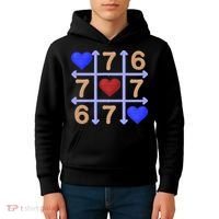 Crochet 6-7 Valentines Day 67 Meme Tik Tak Toe Kids Hoodie thumb 4