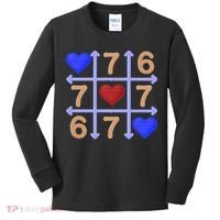 Crochet 6-7 Valentines Day 67 Meme Tik Tak Toe Kids Long Sleeve Shirt thumb 0