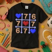 Crochet 6-7 Valentines Day 67 Meme Tik Tak Toe Kids T-Shirt thumb 3