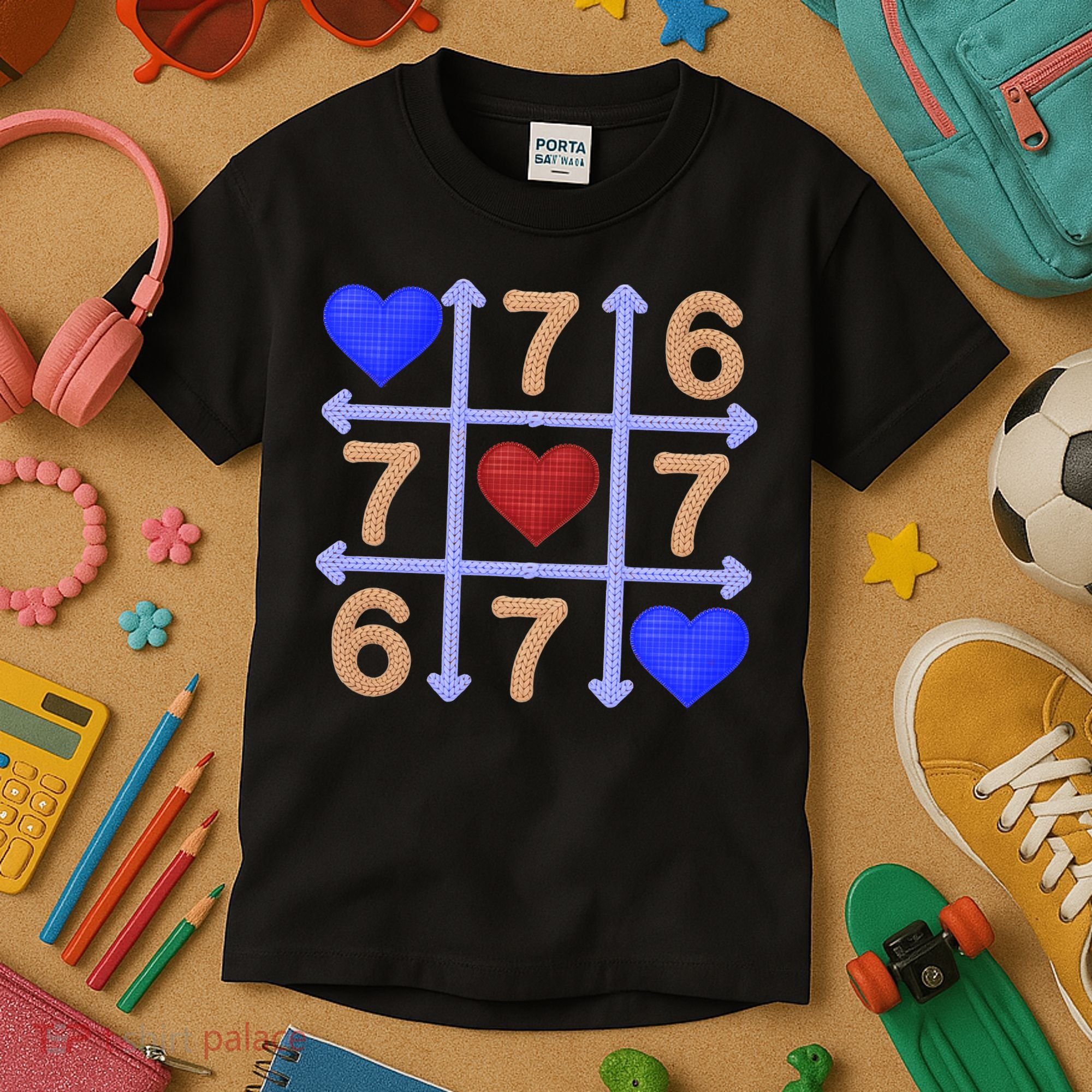 Crochet 6-7 Valentines Day 67 Meme Tik Tak Toe Kids T-Shirt