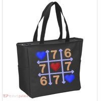 Crochet 6-7 Valentines Day 67 Meme Tik Tak Toe Tote Bag thumb 2
