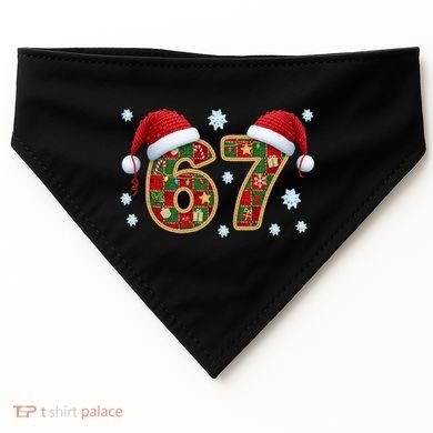 Christmas 67 With Santa Hat USA-Made Doggie Bandana