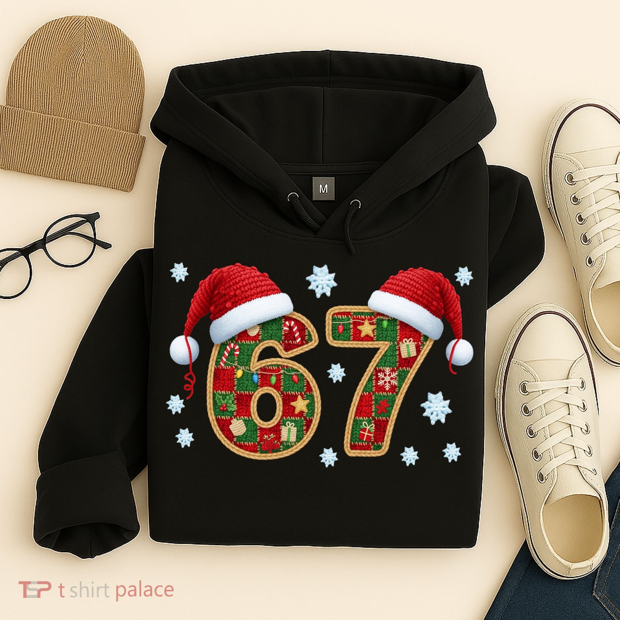 Christmas 67 With Santa Hat Hoodie