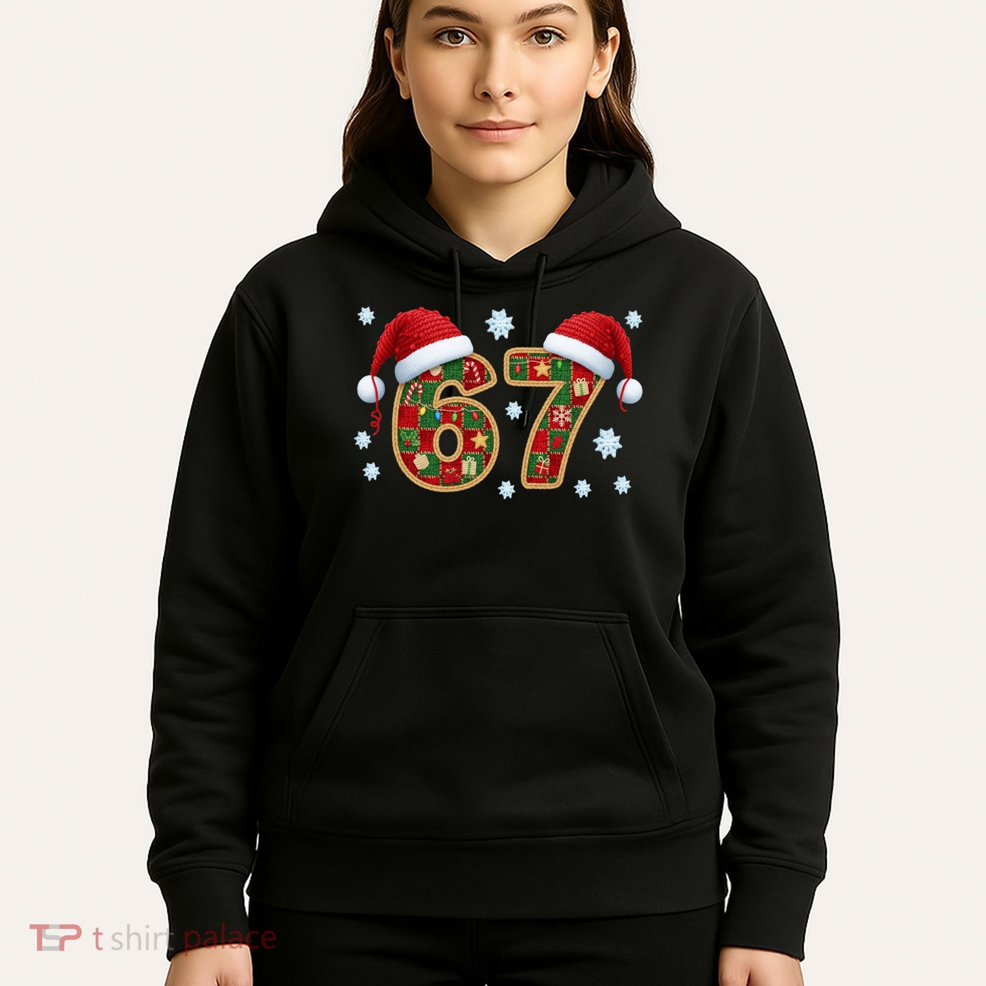 Christmas 67 With Santa Hat Hoodie