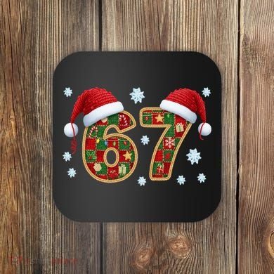 Christmas 67 With Santa Hat Coaster