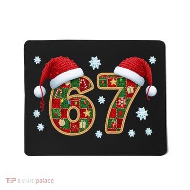 Christmas 67 With Santa Hat Mousepad