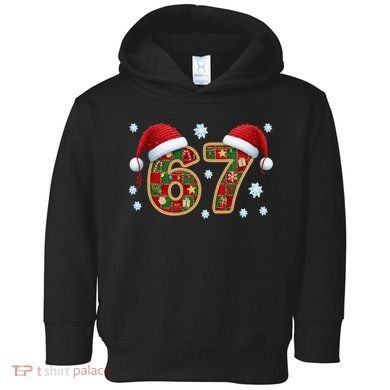 Christmas 67 With Santa Hat Toddler Hoodie
