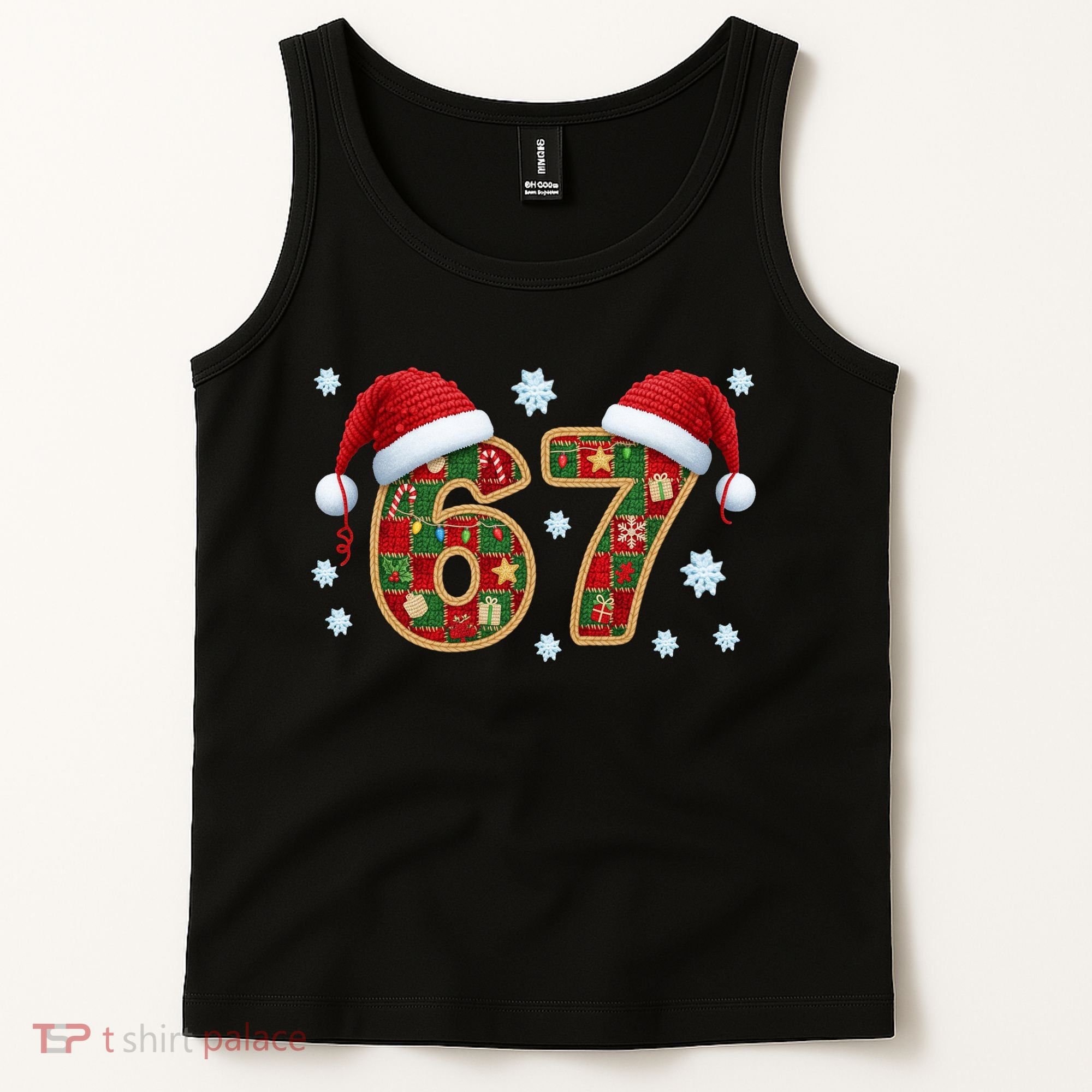 Christmas 67 With Santa Hat Tank Top