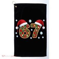 Christmas 67 With Santa Hat Golf Towel thumb 0