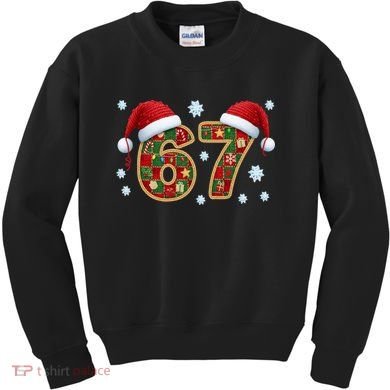 Christmas 67 With Santa Hat Kids Sweatshirt