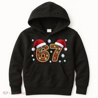 Christmas 67 With Santa Hat Kids Hoodie thumb 0