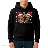 Christmas 67 With Santa Hat Kids Hoodie thumb 4