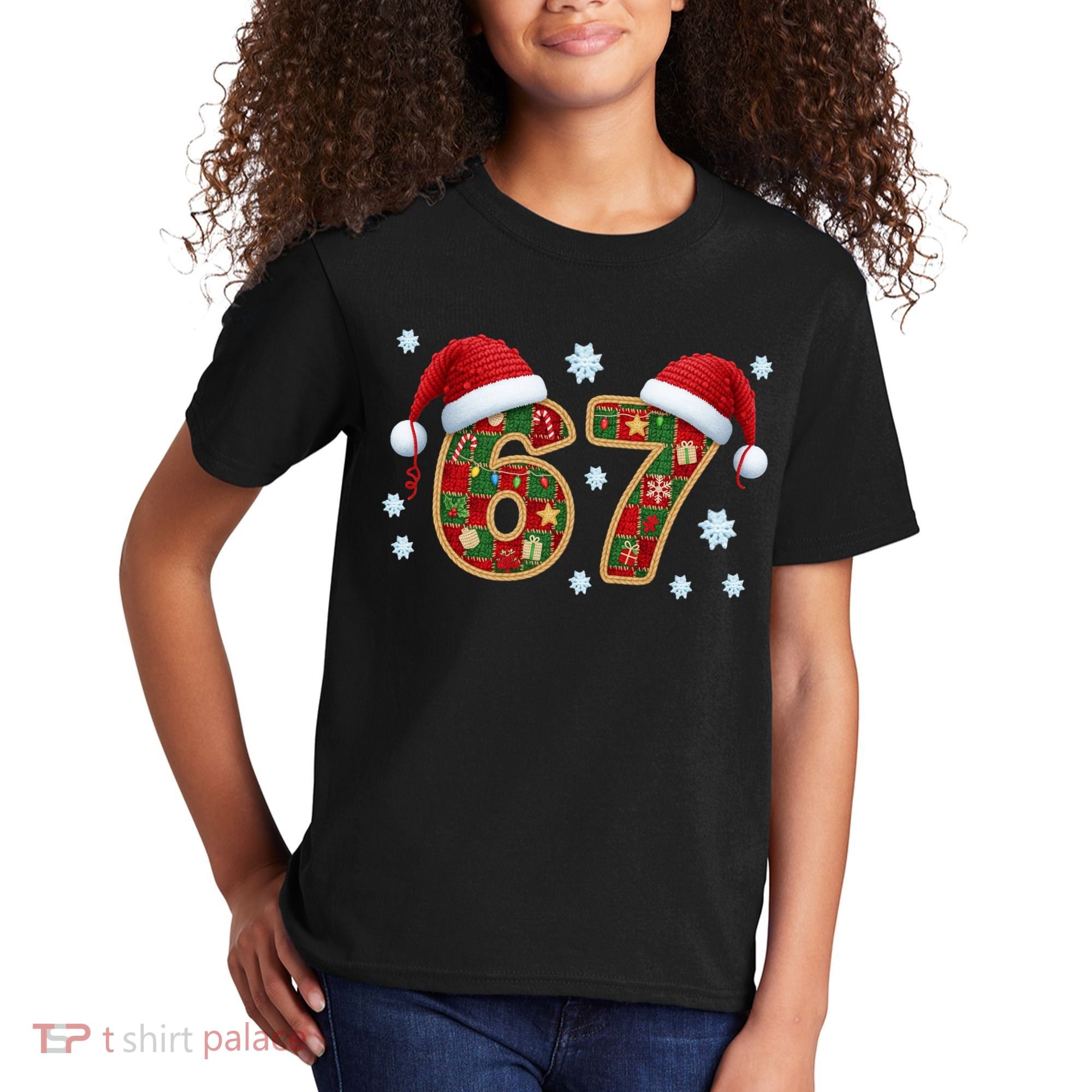 Christmas 67 With Santa Hat Kids T-Shirt