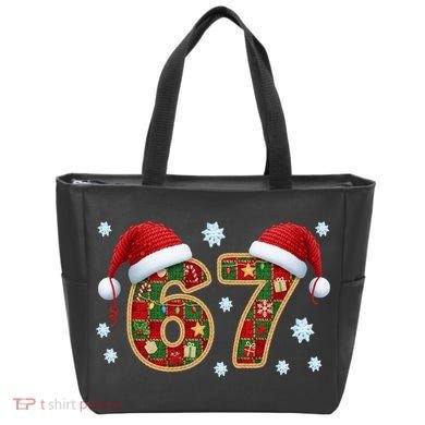 Christmas 67 With Santa Hat Tote Bag