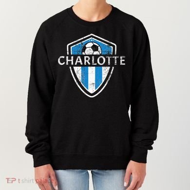 Charlotte 704 Jersey Fan Badge Distressed Women's Sweatshirt
