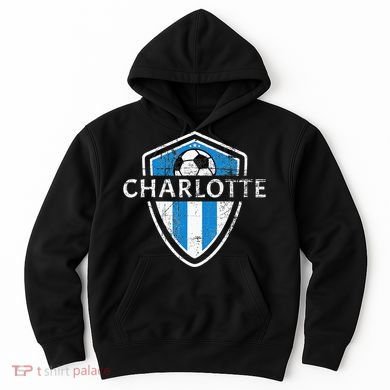 Charlotte 704 Jersey Fan Badge Distressed Hoodie