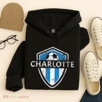 Charlotte 704 Jersey Fan Badge Distressed Hoodie thumb 4