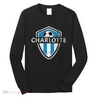 Charlotte 704 Jersey Fan Badge Distressed Long Sleeve Shirt thumb 0