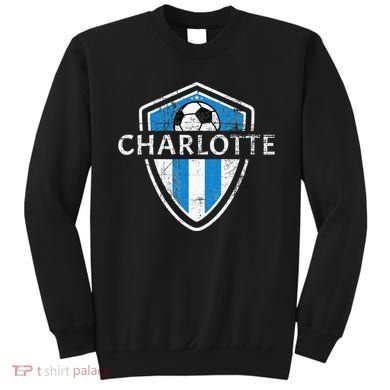 Charlotte 704 Jersey Fan Badge Distressed Sweatshirt