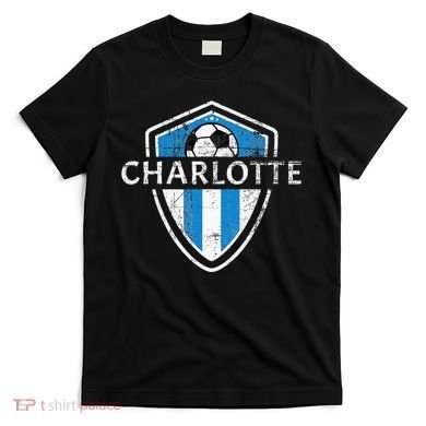 Charlotte 704 Jersey Fan Badge Distressed T-Shirt