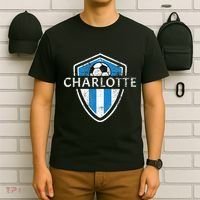 Charlotte 704 Jersey Fan Badge Distressed T-Shirt thumb 6