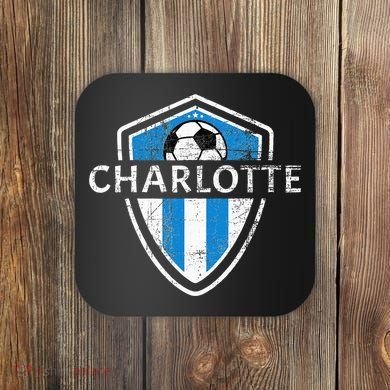 Charlotte 704 Jersey Fan Badge Distressed Coaster