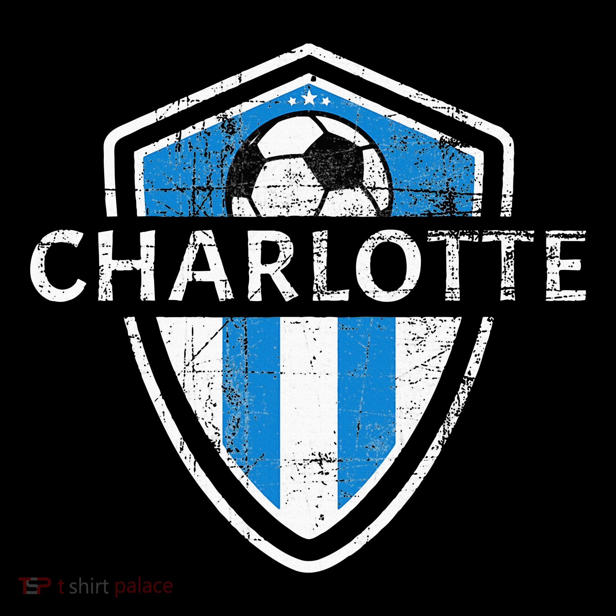 Charlotte 704 Jersey Fan Badge Distressed Women's Hoodie