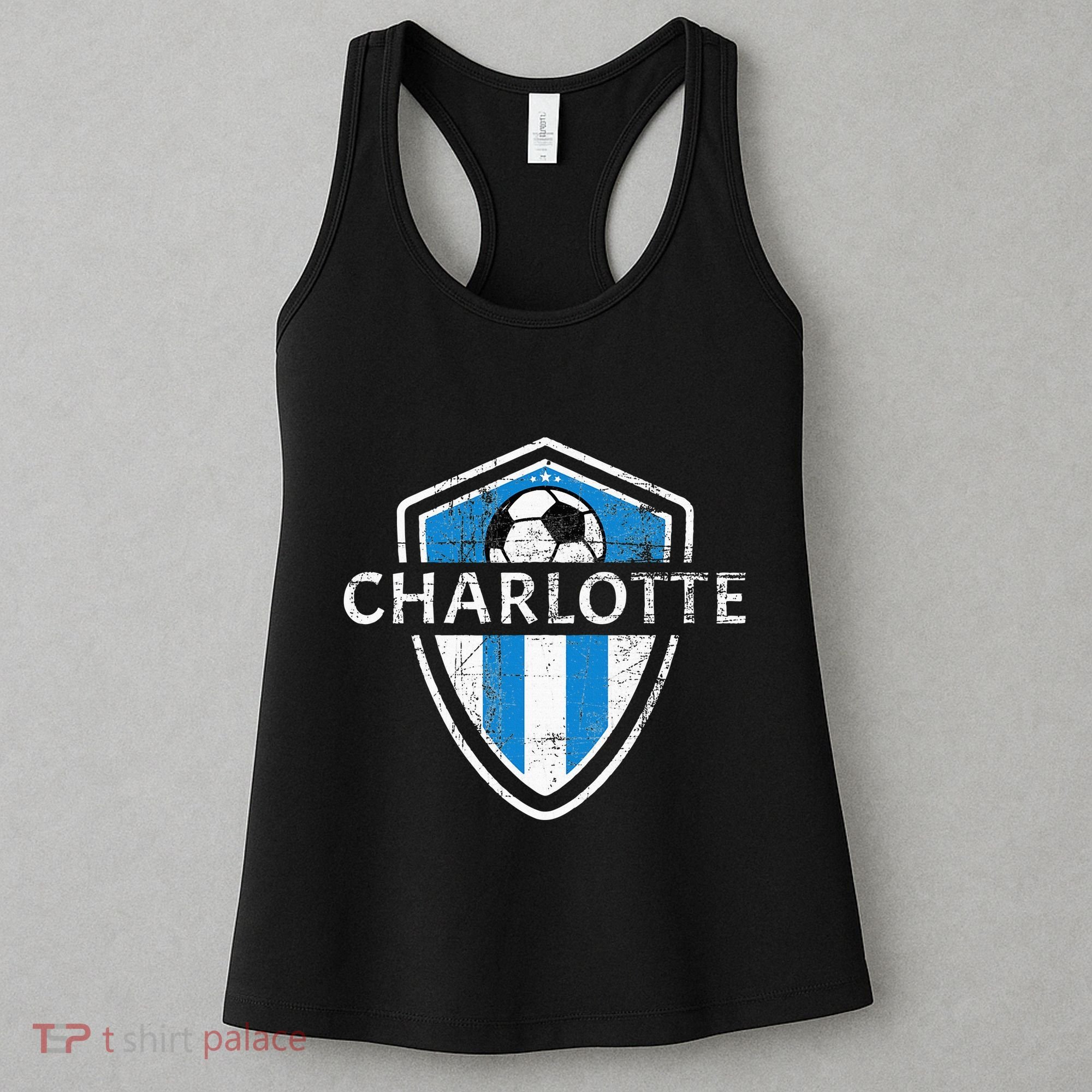 Charlotte 704 Jersey Fan Badge Distressed Women's Tank Top