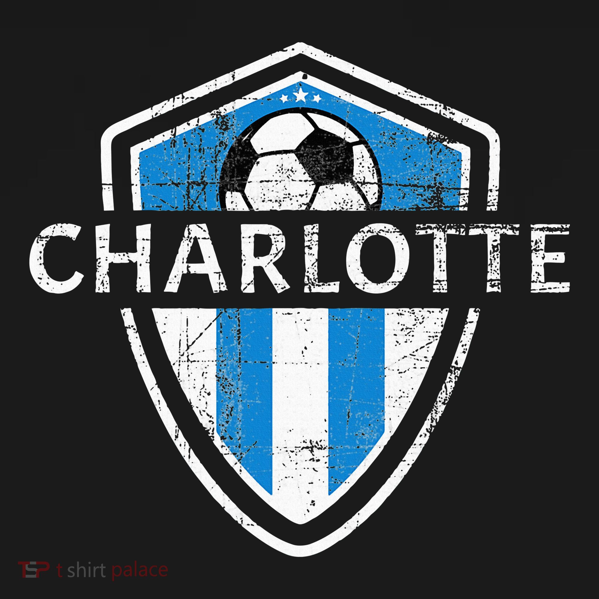 Charlotte 704 Jersey Fan Badge Distressed Baby Bodysuit