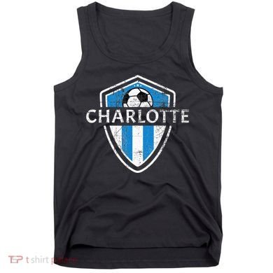 Charlotte 704 Jersey Fan Badge Distressed Tank Top