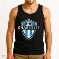 Charlotte 704 Jersey Fan Badge Distressed Tank Top thumb 3