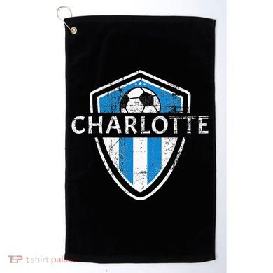 Charlotte 704 Jersey Fan Badge Distressed Golf Towel