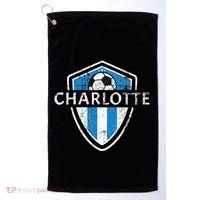 Charlotte 704 Jersey Fan Badge Distressed Golf Towel thumb 0
