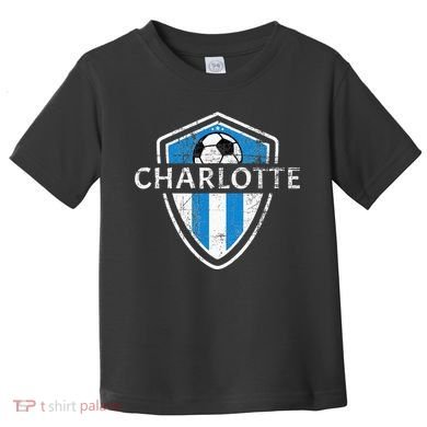 Charlotte 704 Jersey Fan Badge Distressed Toddler T-Shirt