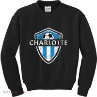 Charlotte 704 Jersey Fan Badge Distressed Kids Sweatshirt thumb 0