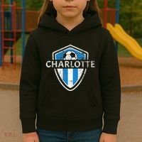 Charlotte 704 Jersey Fan Badge Distressed Kids Hoodie thumb 3
