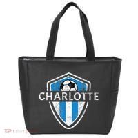 Charlotte 704 Jersey Fan Badge Distressed Tote Bag thumb 0