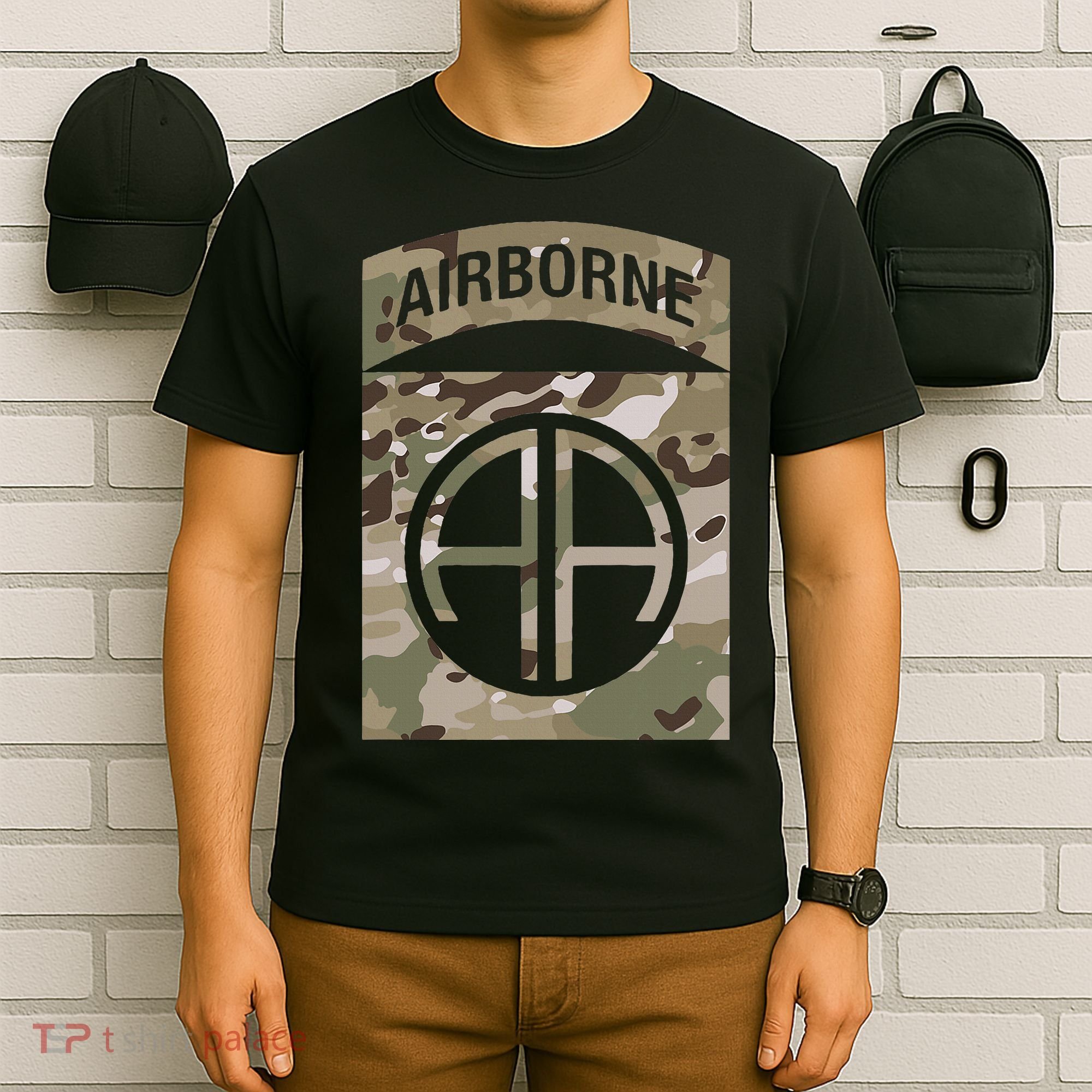 Camo 82nd Airborne Division Ocp Acu Multicam Camouflage T-Shirt