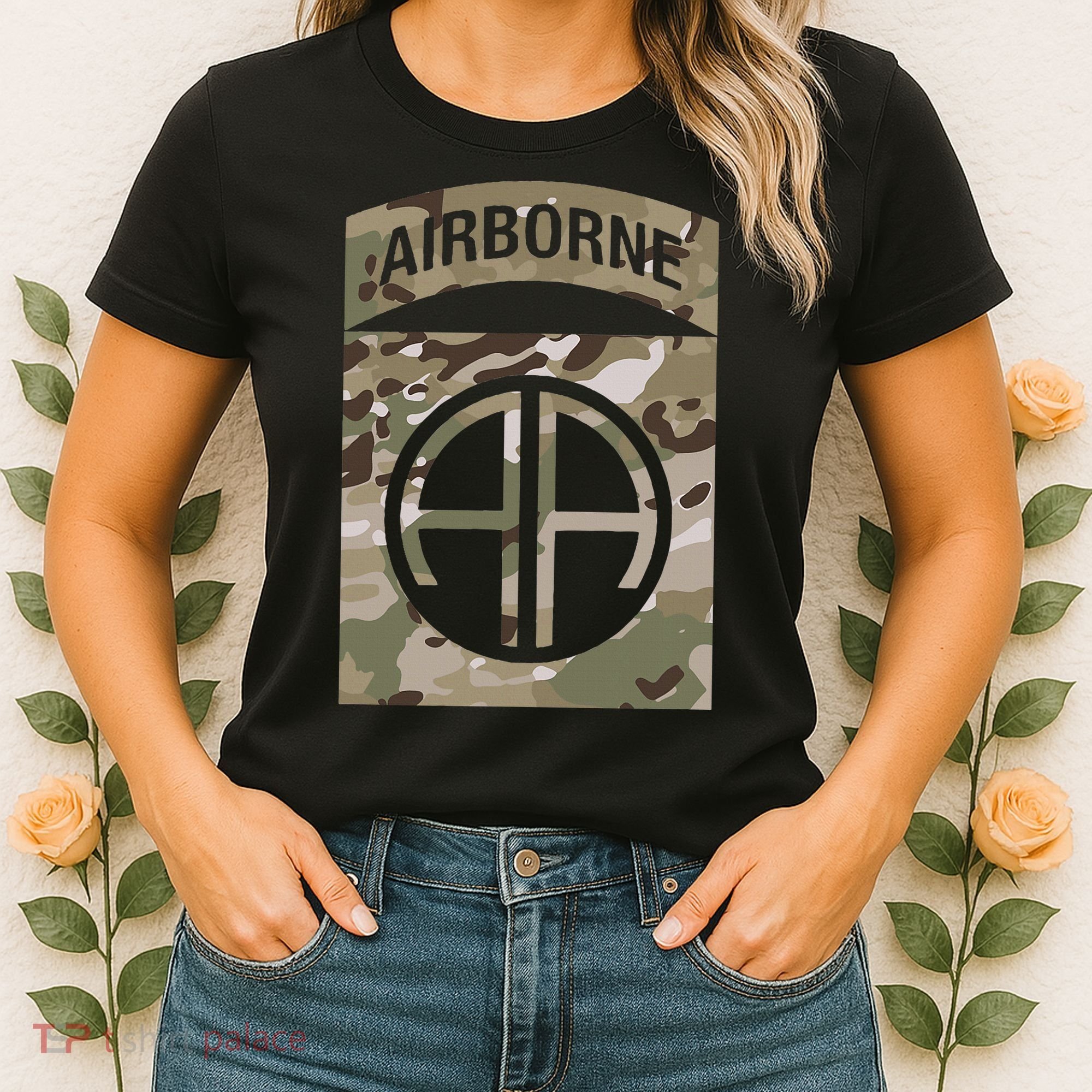 Camo 82nd Airborne Division Ocp Acu Multicam Camouflage Women's T-Shirt
