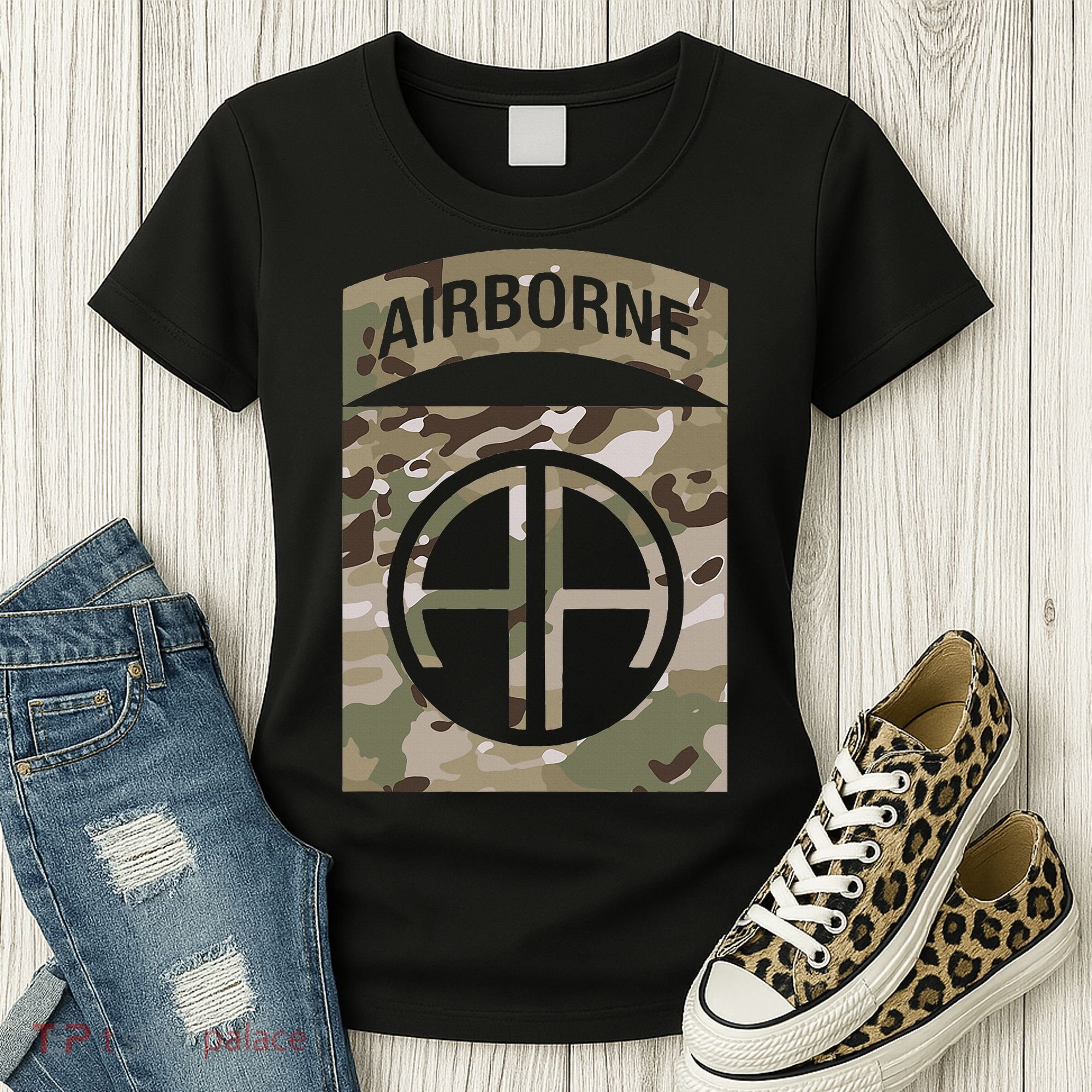 Camo 82nd Airborne Division Ocp Acu Multicam Camouflage Women's T-Shirt