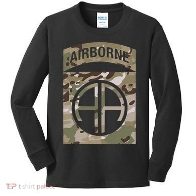 Camo 82nd Airborne Division Ocp Acu Multicam Camouflage Kids Long Sleeve Shirt