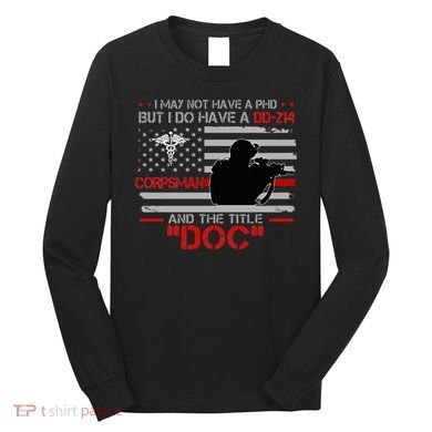Corpsman 8404 Title Doc DD214 Gift For Corpsman Veteran Long Sleeve Shirt