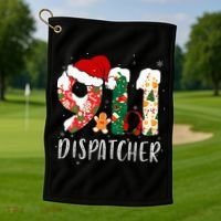 Christmas 911 Dispatcher Santa's Favorite 911 Dispatcher  Golf Towel thumb 1
