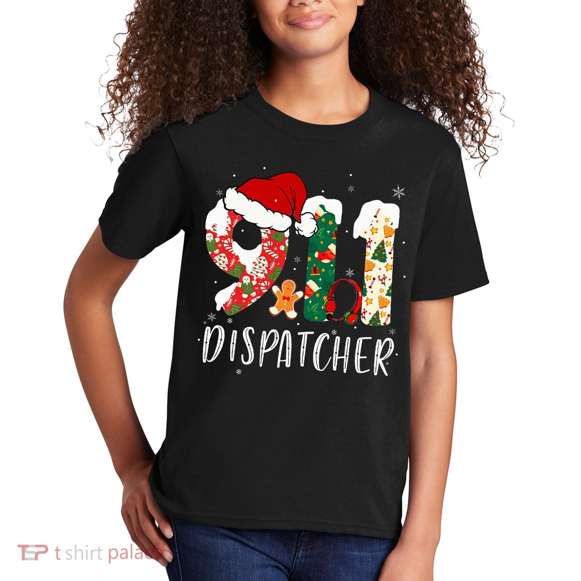 Christmas 911 Dispatcher Santa's Favorite 911 Dispatcher  Kids T-Shirt