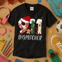 Christmas 911 Dispatcher Santa's Favorite 911 Dispatcher  Kids T-Shirt thumb 3